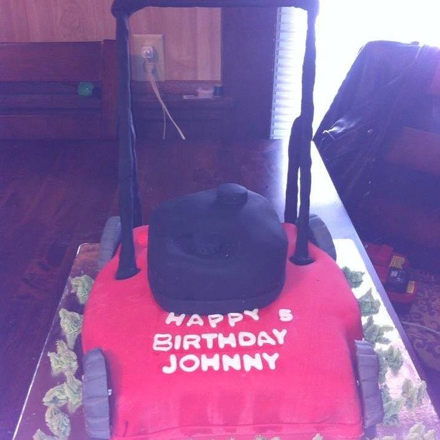 Lawn Mower Birthday Cake from Blackie Preisinger of Nothing Fancy Cakes & Desserts by Lori