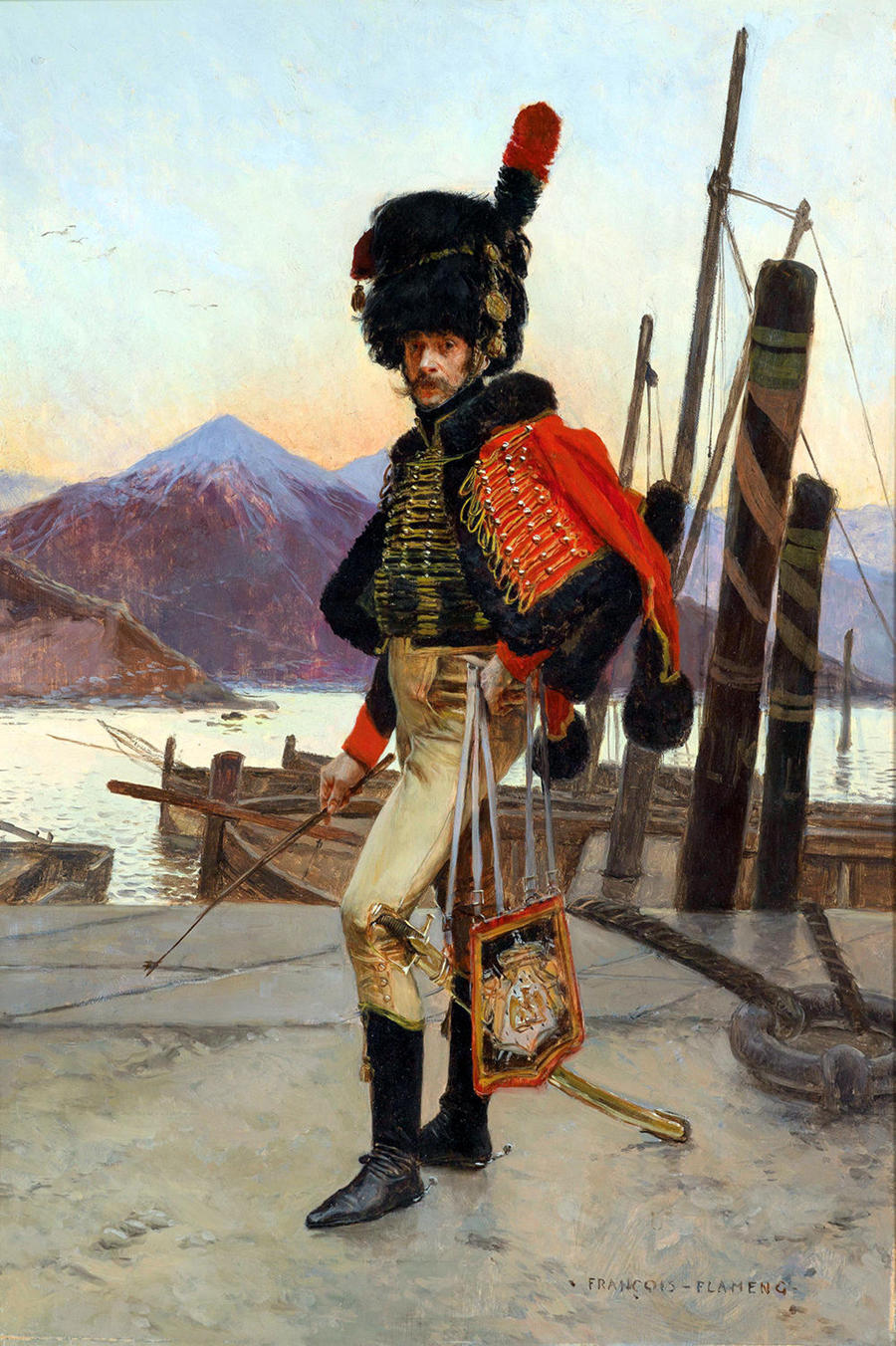 Offizier des Chasseurs à Cheval Regiments of the Napoleonic Imperial Guard by Francois Flameng