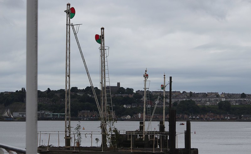 Old railway signals at Cardiff Bay