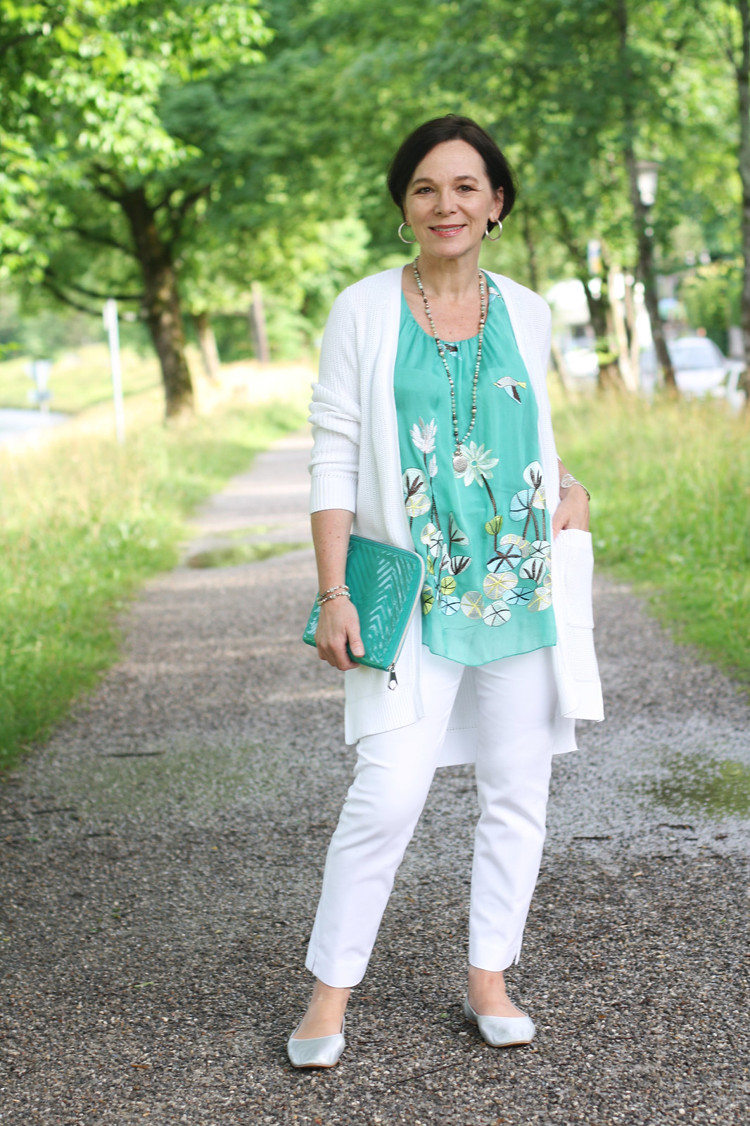 Mint Turquoise White Summer Top LadyofStyle