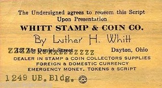 Luther Whitt Scrip-Obv 1938