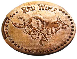 Fauna Penny Press elongated cent Red Wolf