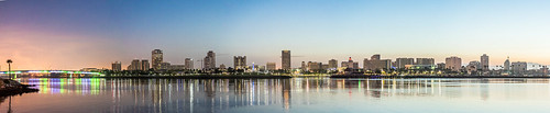 long beach skyline panoramic wideangle lowlight longexposure la losangeles lights city cityscape citylights ocean port skyrise skyscraper highrise building buildings landscape longo lbc sonya7ii edison signal hill eastside longbeach ca california cali socal sky sunrise early morning