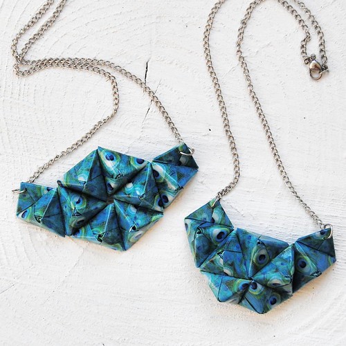 Origami Peacock Necklaces by Diffizil