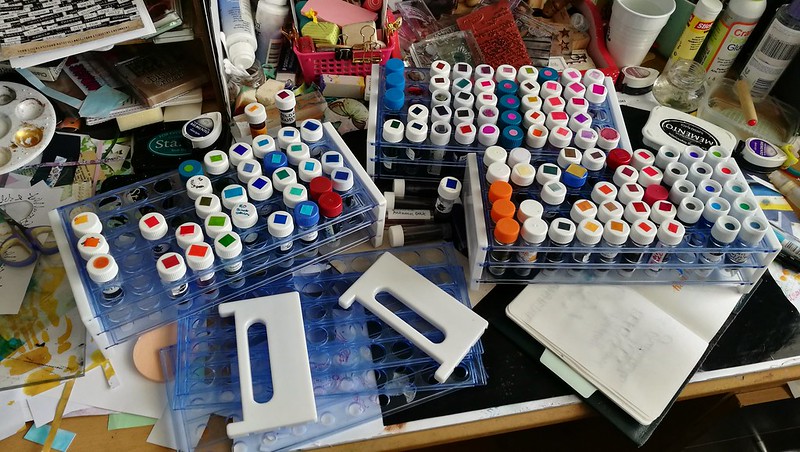 Inksample palooza - managed to cut down to 3 trays, yay!