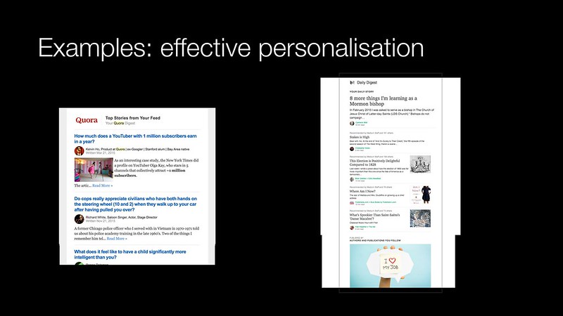 Effective personalisation examples