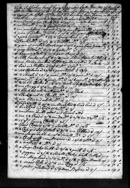 Will and Inventory of George Wade 1762