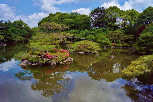 japon japan kyoto sanctuaire shinto shrine heian jingu jardin shin garden étang pond
