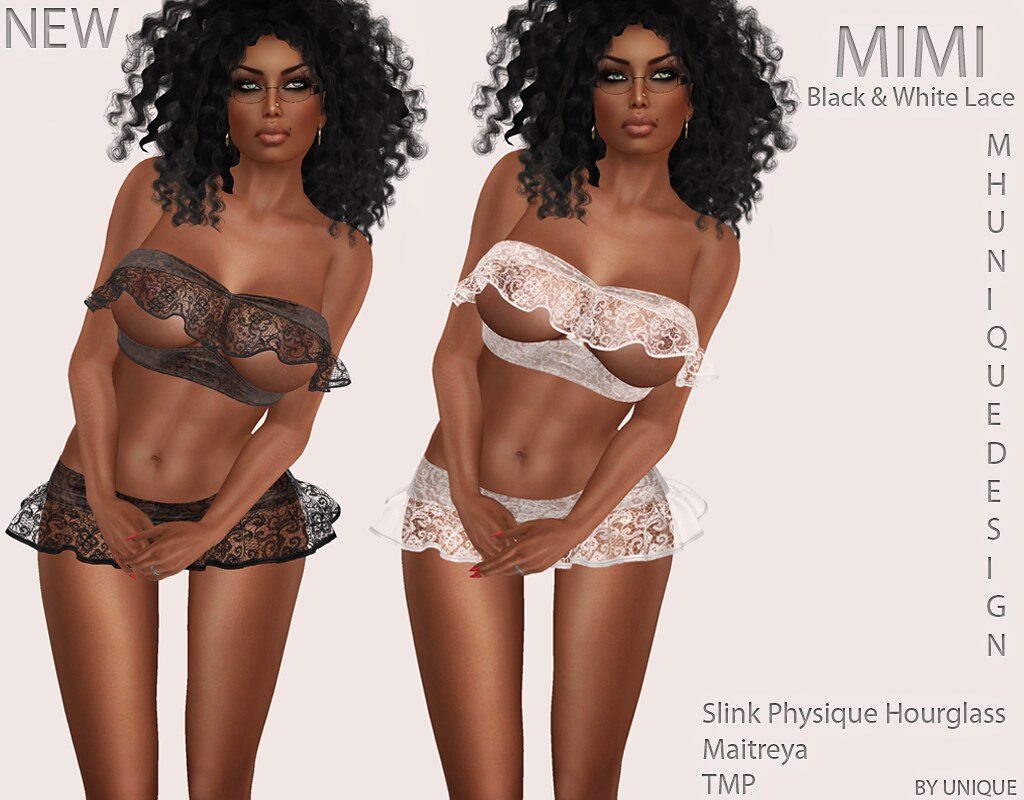 MH-Mimi Black & White Lace - SecondLifeHub.com