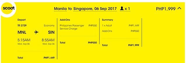 Manila to Singapore FlyScoot All-in Php1,999