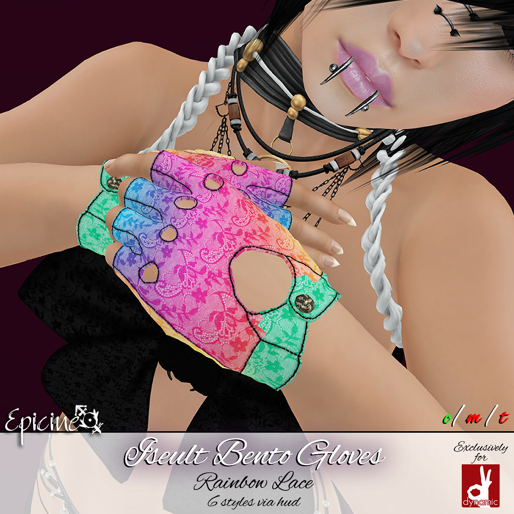 Epicine - Iseult Bento Gloves [SlinkDynamic] - Rainbow Lace LE - SecondLifeHub.com