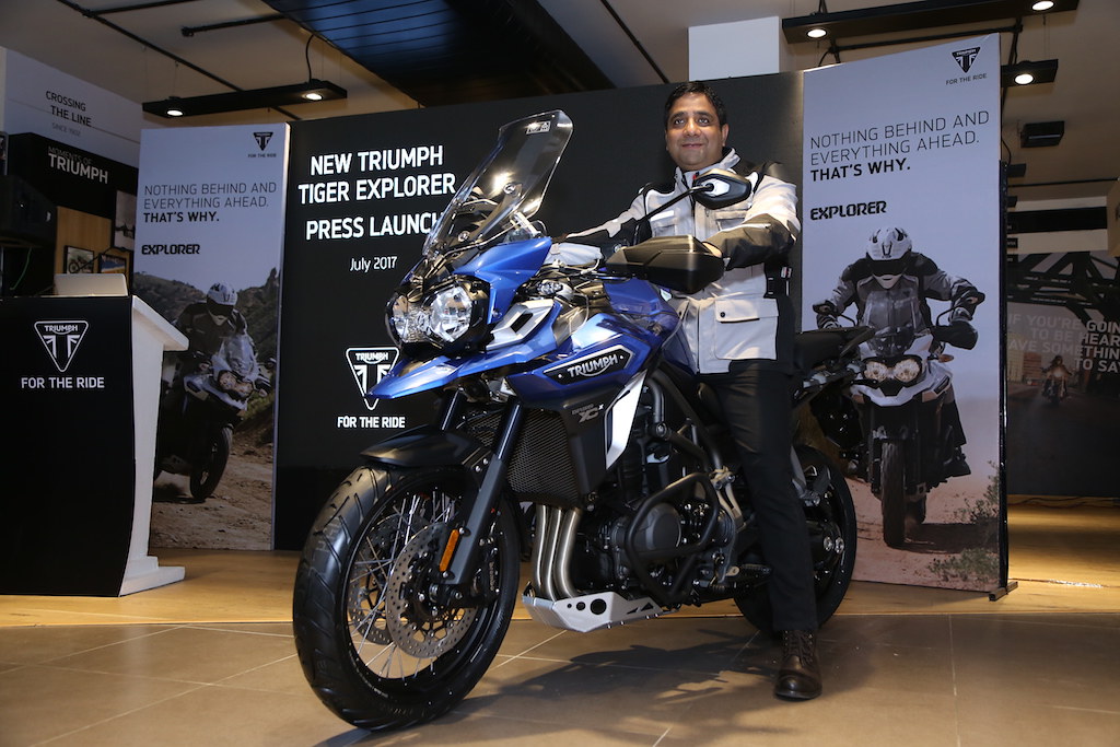 Mr. Vimal Sumbly MD Triumph Motorcycles launches the all new Triumph Tiger Explorer Xcx