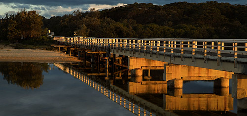 pentax k1 hdpentaxdfa2470mmf28 landscape lake lagoon bridge reflection sunset cuttagee