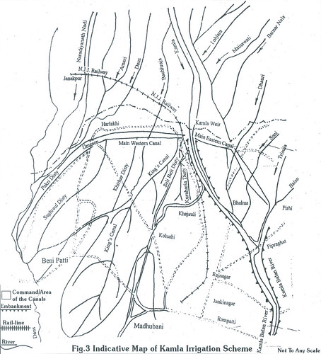 Indicative map of kamla irrigation scheme
