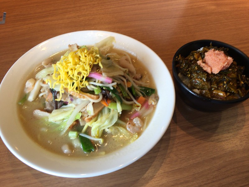 熊本空港くすのきちゃんぽん、高菜明太ご飯