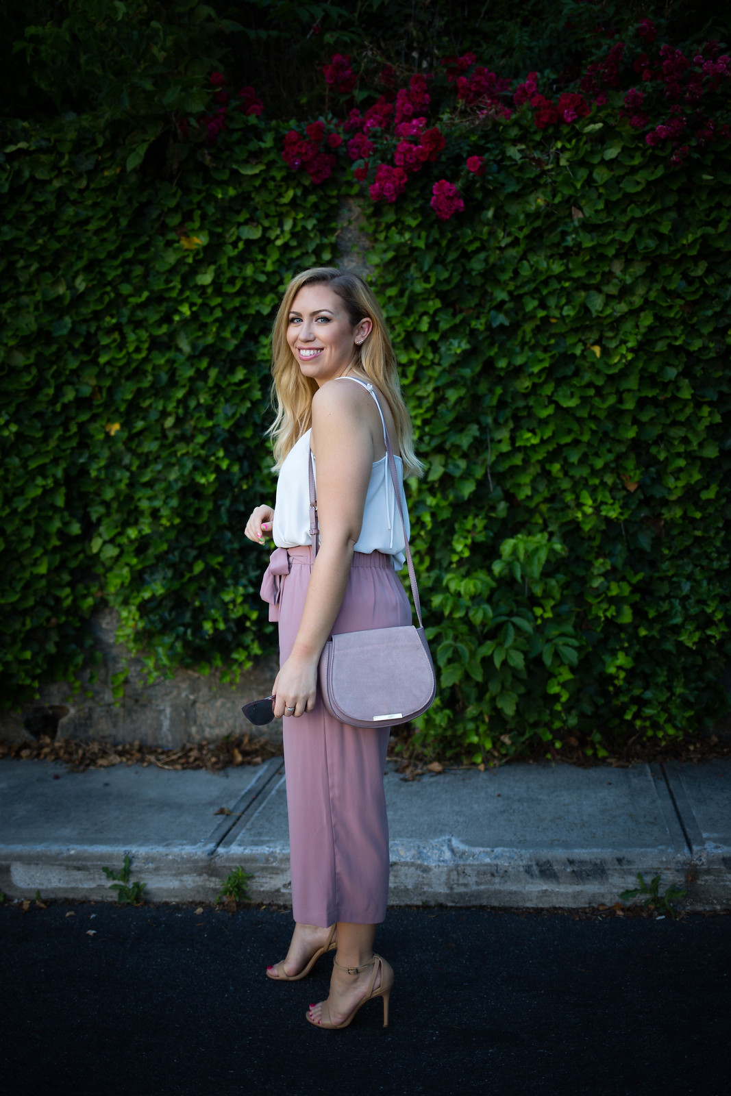 Do You Have Culottes in your Closet Yet? | ASOS Dusty Pink Culottes Lilac Crossbody Body