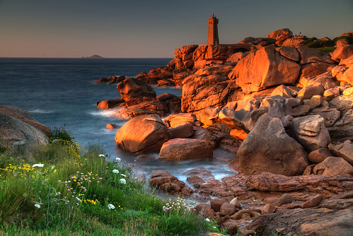 bretagne brittany france francia frankreich frankrijk fransa ploumanach lighthouse sunset