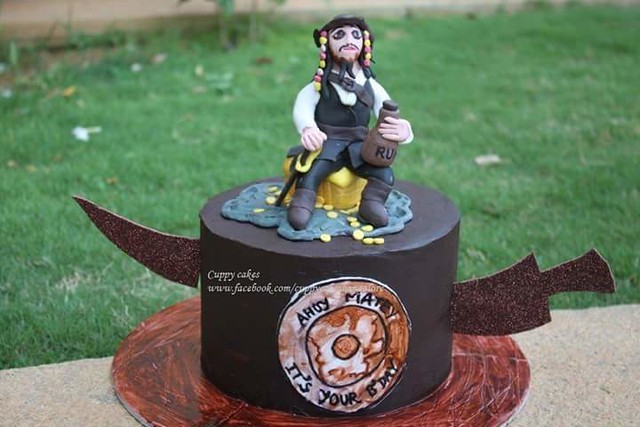 Pirate Jack Sparrow Themed Cake by Shubhada Kanugagadda of Cuppy Cakes