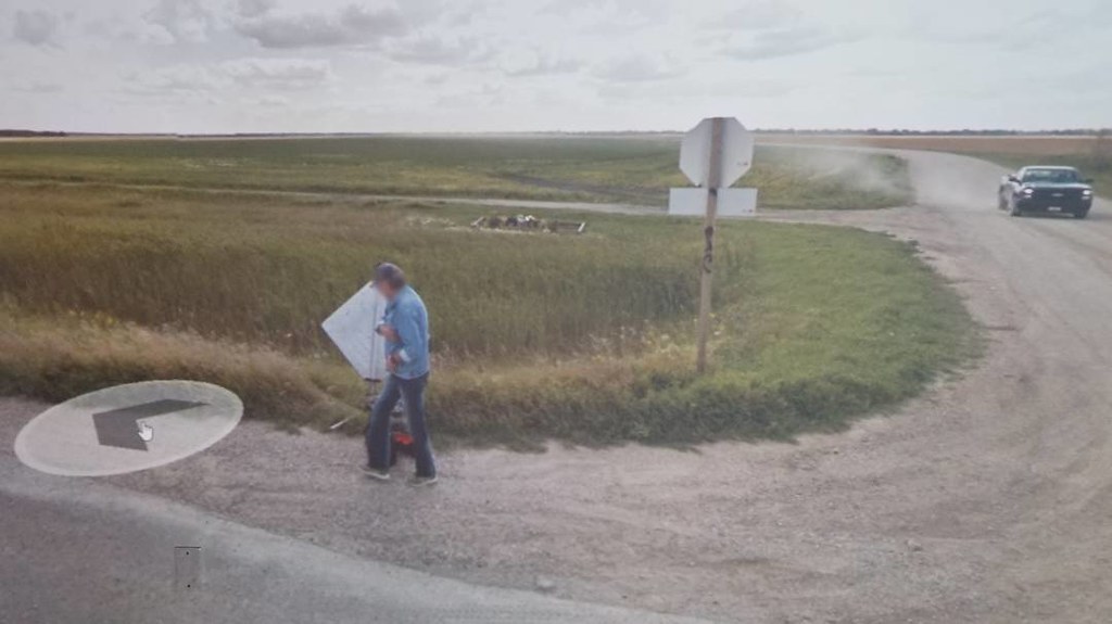 Did someone stop for you in July 2014? #ridingthroughwalls #xcanadabike #googlestreetview #manitoba