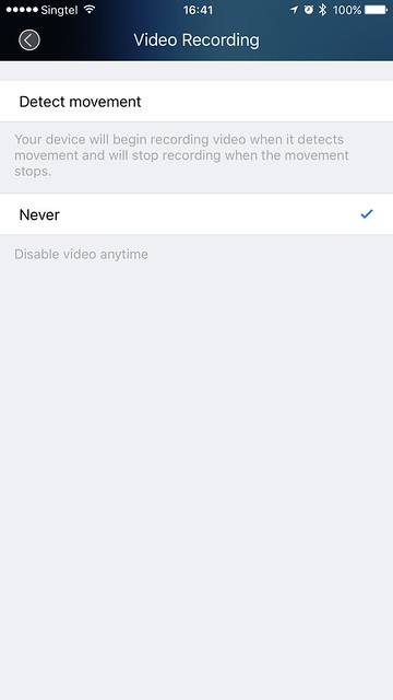 Doby iOS App - Settings - Video Recording