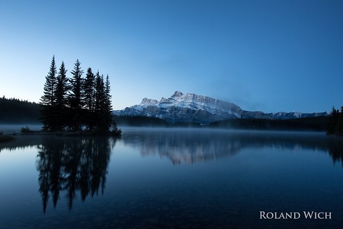 canada kanada banff mountain mountains two jack lake morning dawn twilight