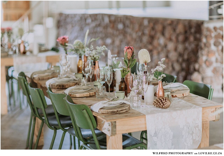Chalky greens, fynbos and Protea wedding