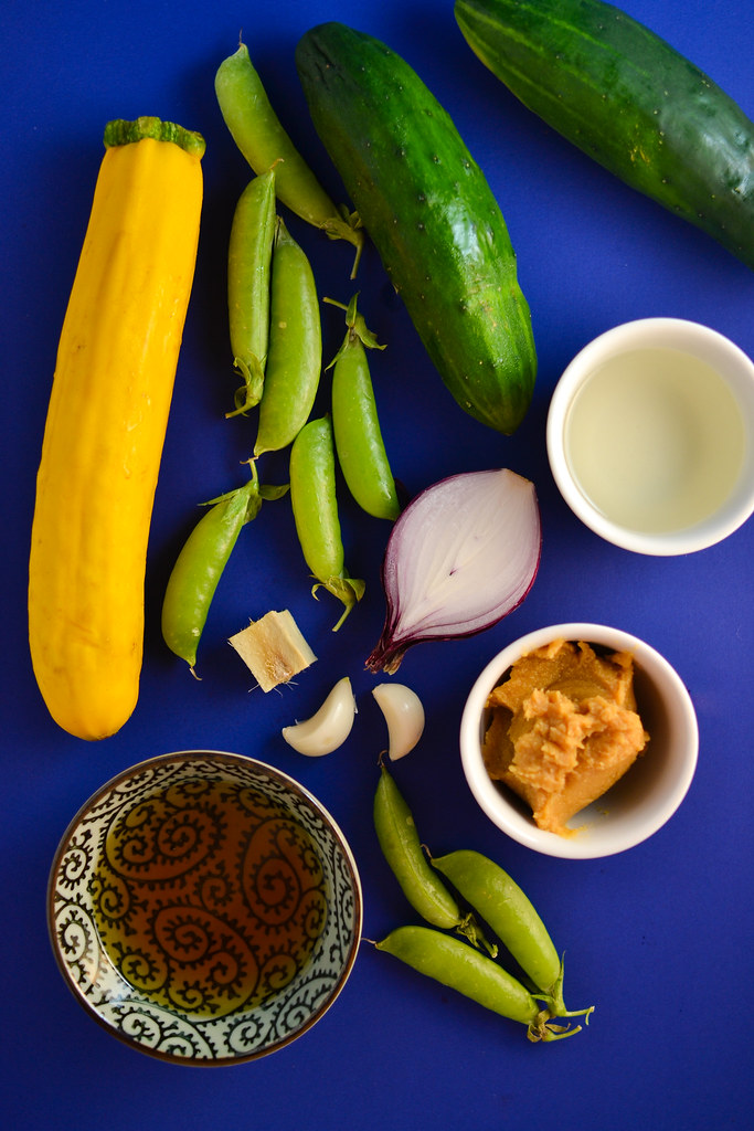 Summer Squash, Cucumbers, and Snap Peas with Miso Dressing | Things I Made Today