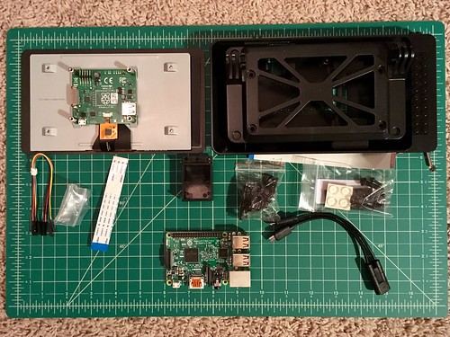 Raspberry pi in a Smartipi Touch case with touchscreen display unboxed