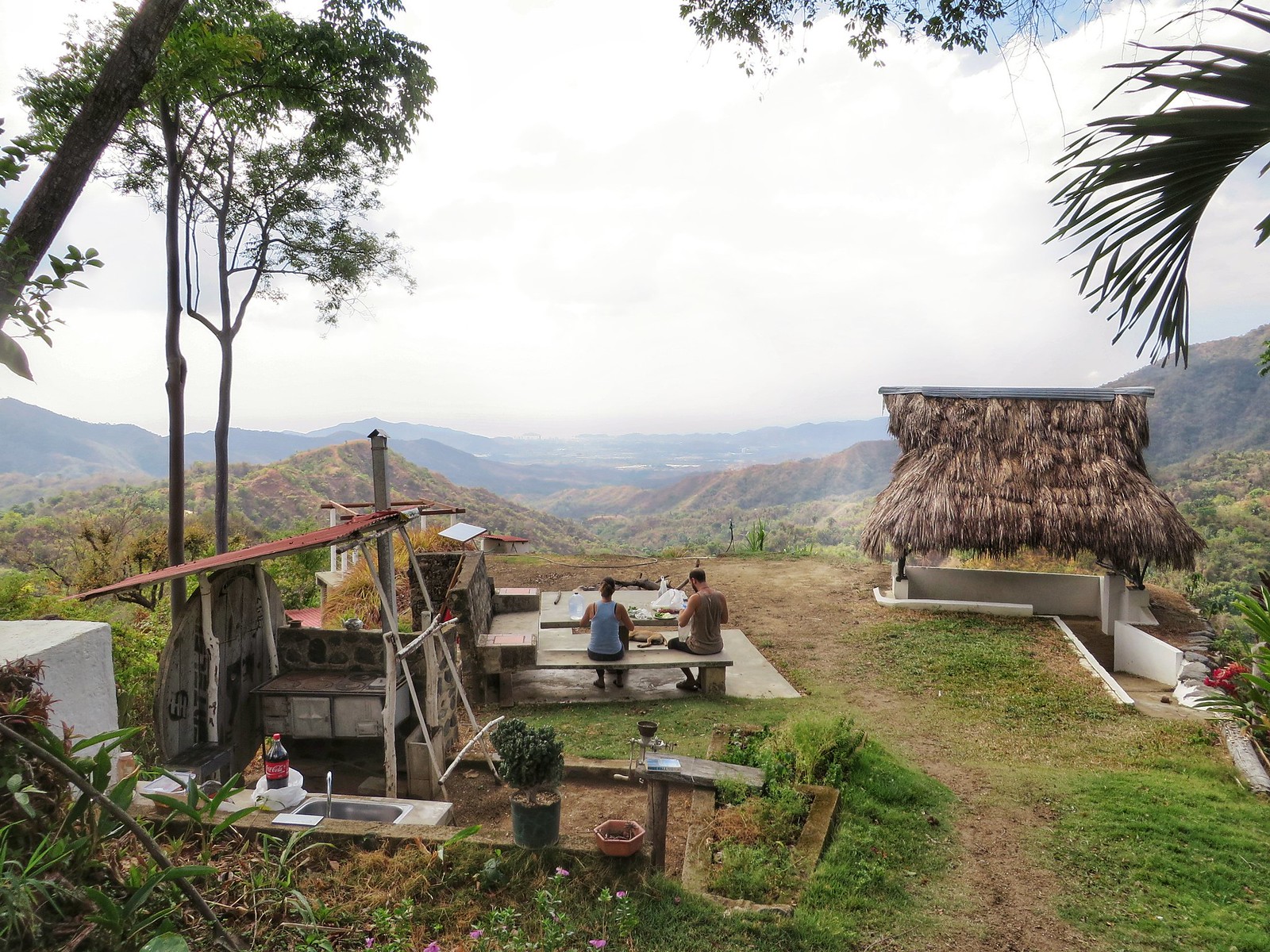 Outdoor dining at a hostel in Minca, Colombia