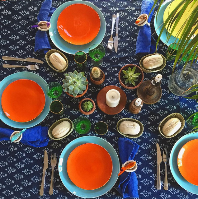 colorful table setting