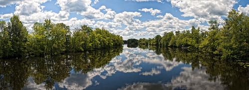 clouds water trees reflections river hastingscounty ontario