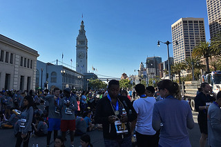 San Francisco Marathon - Finish hanging out