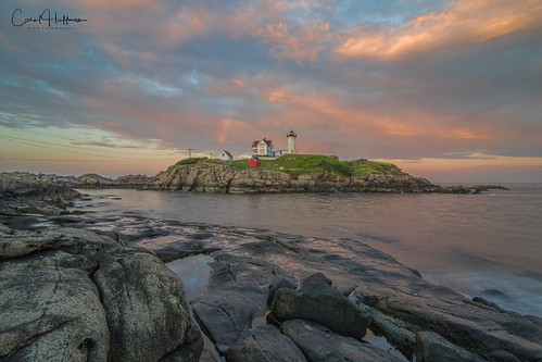 lighthouses me nubblelight capeneddick sunset water coast landscape