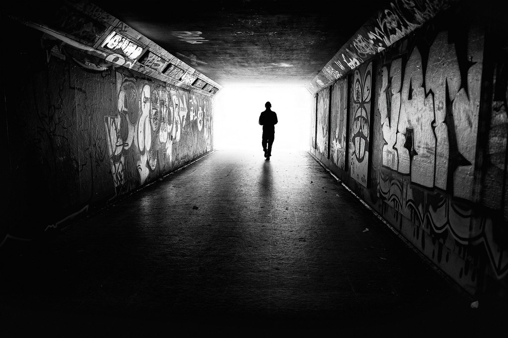 tunnel silhouette | a silhouetted man walking into a tunnel … | Flickr Silhouette Man Walking Tunnel