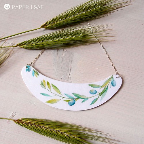 Handpainted Paper Necklace by Paper Leaf