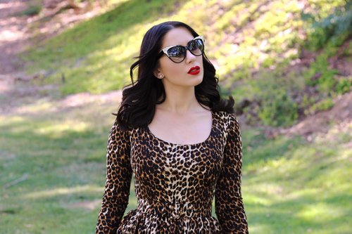 Vixen by Micheline Pitt Troublemaker Swing Dress in Leopard Print Southern California Belle