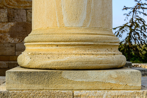 pouropetra sandstone limestone column base neoclassical highresolution macro