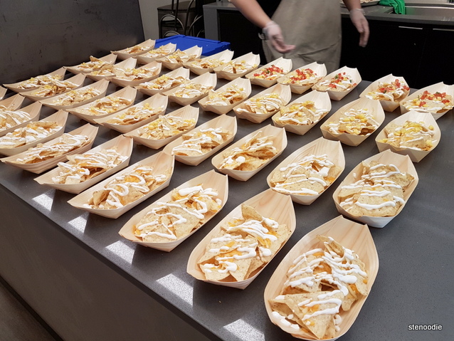 sushi nachos being prepared
