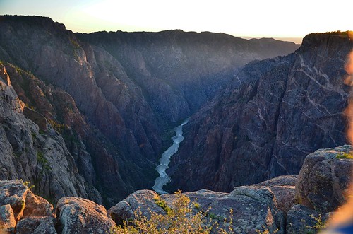 colorado stream cliff canyon blackcanyonofthegunnison sunset