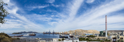 nikon d7200 panorama sky sea city urban harbour clouds blue view