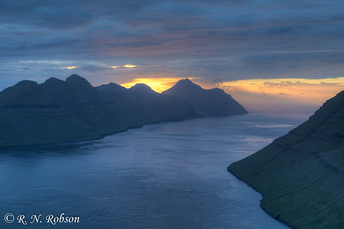 landforms sunset clouds coast mountain faroeislands seacoast klaksvík northernisles fo
