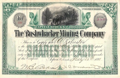 Buschwhacker-Mining-Company dtock certificate