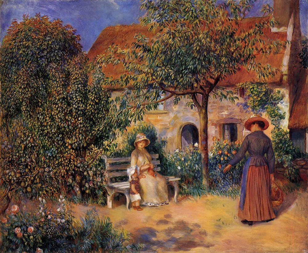 Garden Scene in Brittany by Pierre Auguste Renoir, 1886