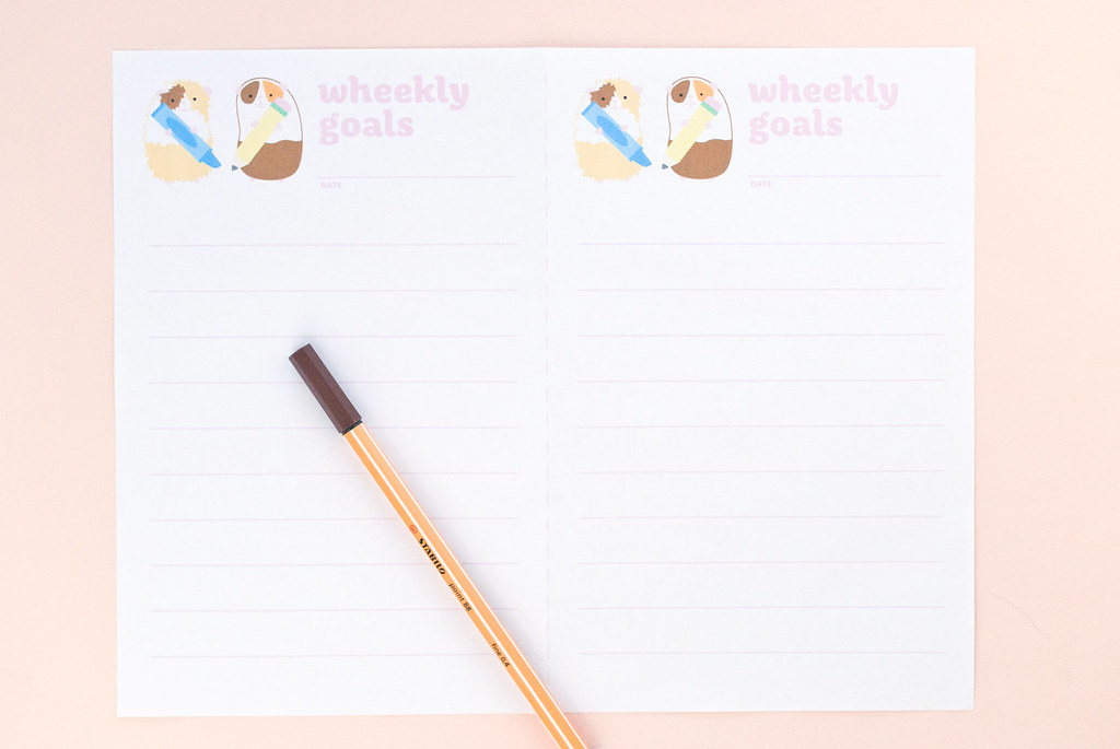 Wheekly Goals - a guinea pig printable list