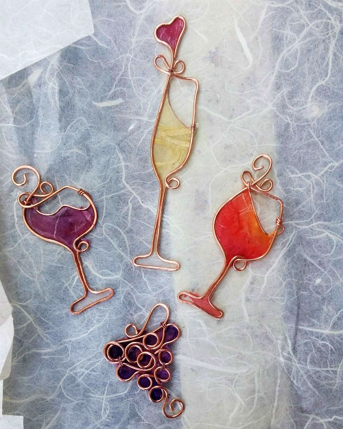 Grapes and Wine Pendants by Hoppipolla Lab