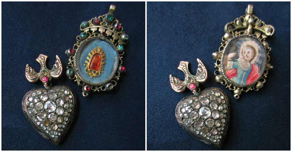 5 doyle doyle antique diamond heart spanish reliquary