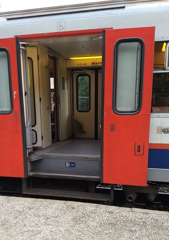 Low platform/high floor on a Belgian InterCity train