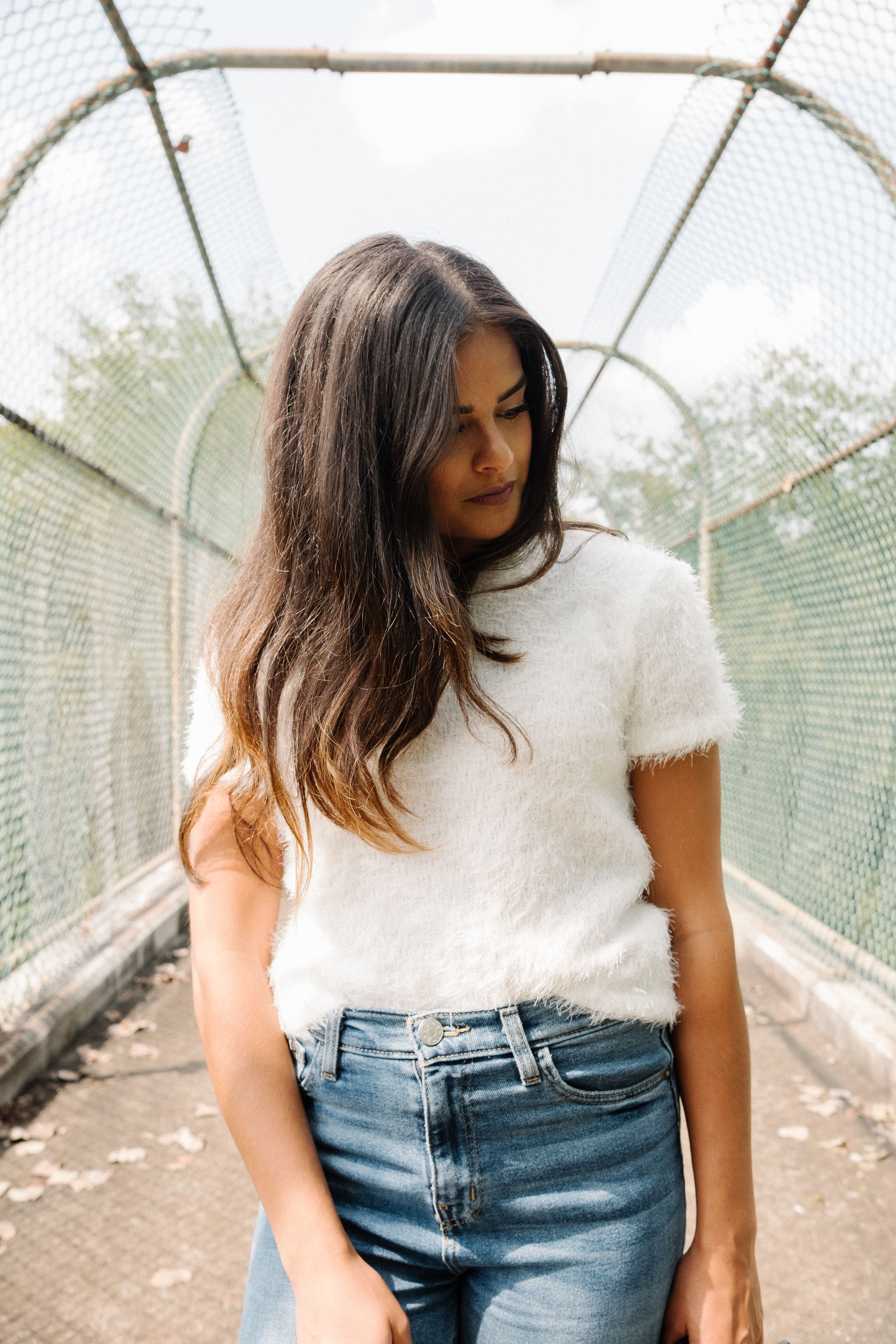 Nashville style blogger, Priya the Blog, fuzzy sweater, white Superga trainers, Fall transitional outfit, transitional Summer outfit, How to wear a fuzzy sweater