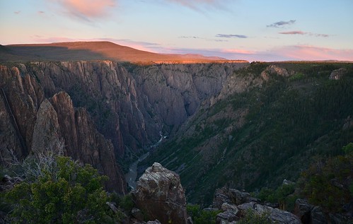 colorado stream rockformation cliff canyon clouds blackcanyonofthegunnison sunset