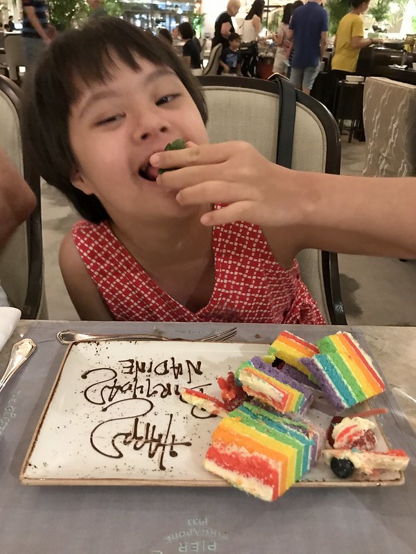 Nadine got a rainbow cake for her birthday!
